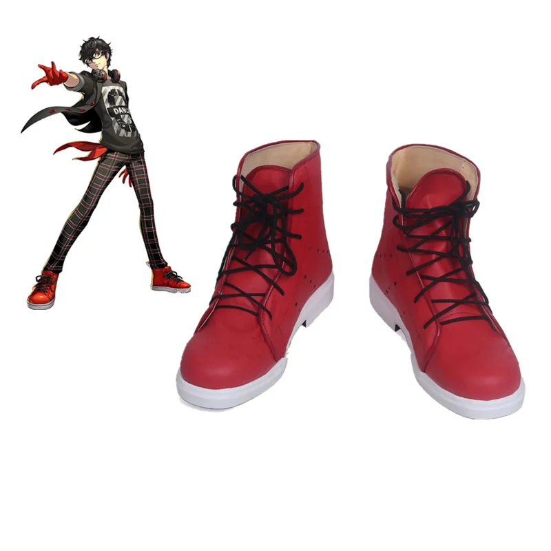 Красная обувь для косплея Persona 5 Joker красная на заказ Хэллоуина|Туфли| |