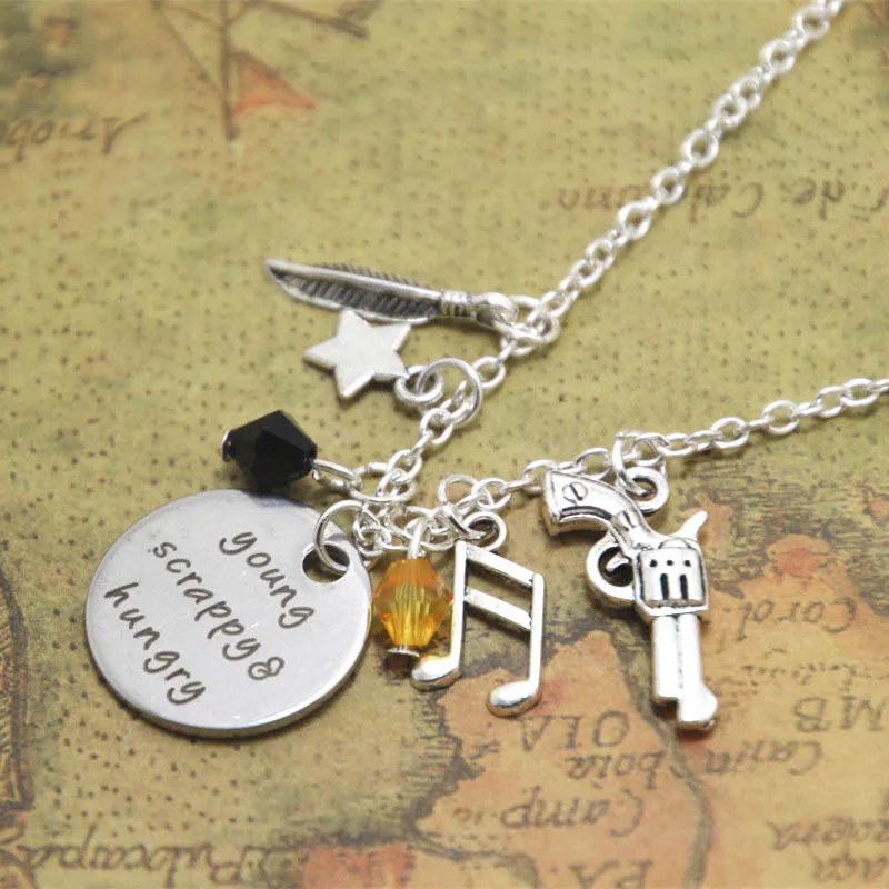 12pcs/lot Young Scrappy and Hungry Alexander the Musical Inspired Lyrics Charm Necklace silver tone
12pcs/lot Young Scrappy and Hungry Alexander the Musical Inspired Lyrics Charm Necklace silver tone