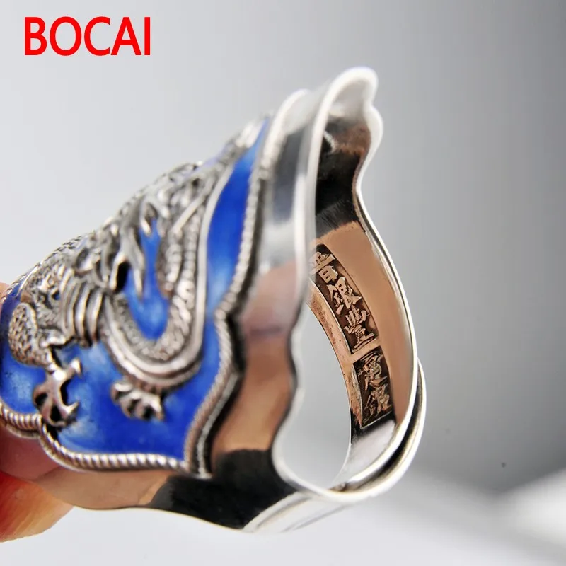 Sterling Silver Ring 999 FINE SILVER RING wedding ring dragon enamel Shaolan retro opening ring
Sterling Silver Ring 999 FINE SILVER RING wedding ring dragon enamel Shaolan retro opening ring