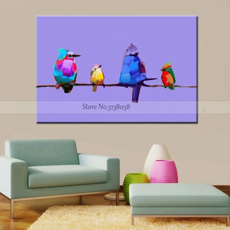 High quality Canvas art Colors Oil Painting birds Modern decorative paintings for living room Bird Family Hand painted Pictures
High quality Canvas art Colors Oil Painting birds Modern decorative paintings for living room Bird Family Hand painted Pictures
