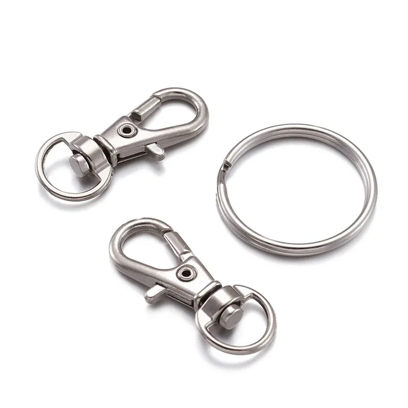 50pcs Alloy Swivel Lobster Claw Clasps Swivel Snap Hook 50pcs Iron Split Key Rings Key Chain Findings for DIY Making
50pcs Alloy Swivel Lobster Claw Clasps Swivel Snap Hook 50pcs Iron Split Key Rings Key Chain Findings for DIY Making