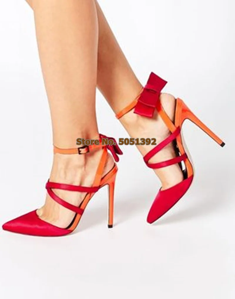 Thin High Women Sandals Pointed Toe Mixed-Colors Butterfly-Knot Cross-Tied Stiletto Heel Pumps Sexy Bowtie Sexy Sweet Shoes
Thin High Women Sandals Pointed Toe Mixed-Colors Butterfly-Knot Cross-Tied Stiletto Heel Pumps Sexy Bowtie Sexy Sweet Shoes