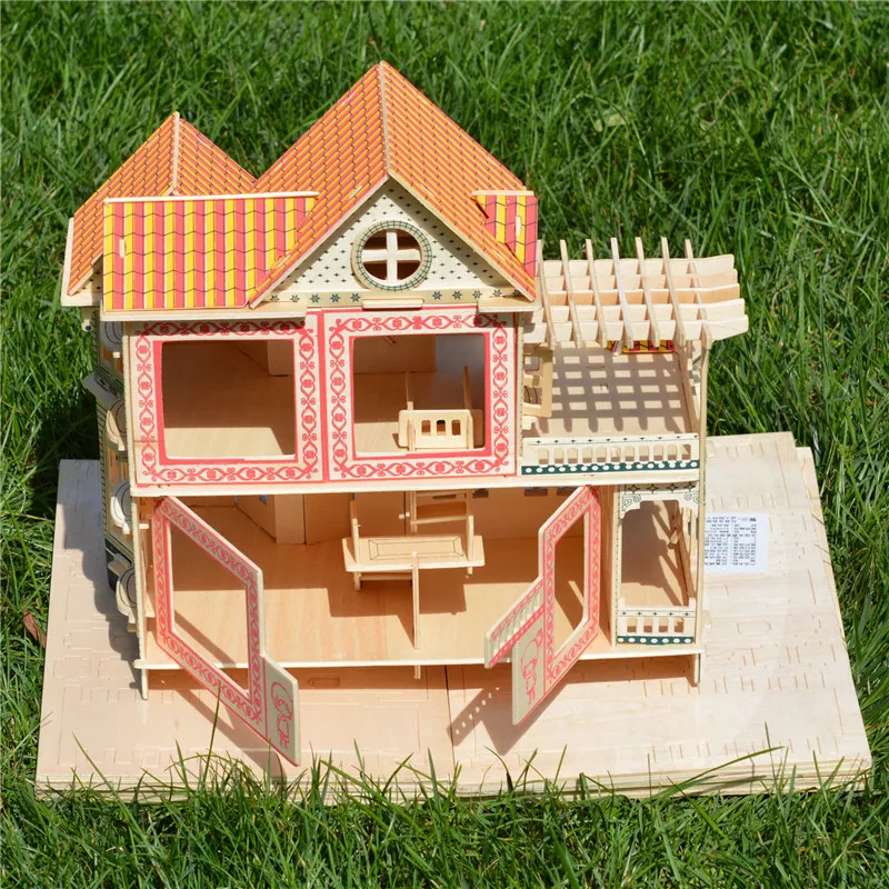Деревянный DIY кукольный домик Миниатюрный Кукольный для девочек ролевые игры