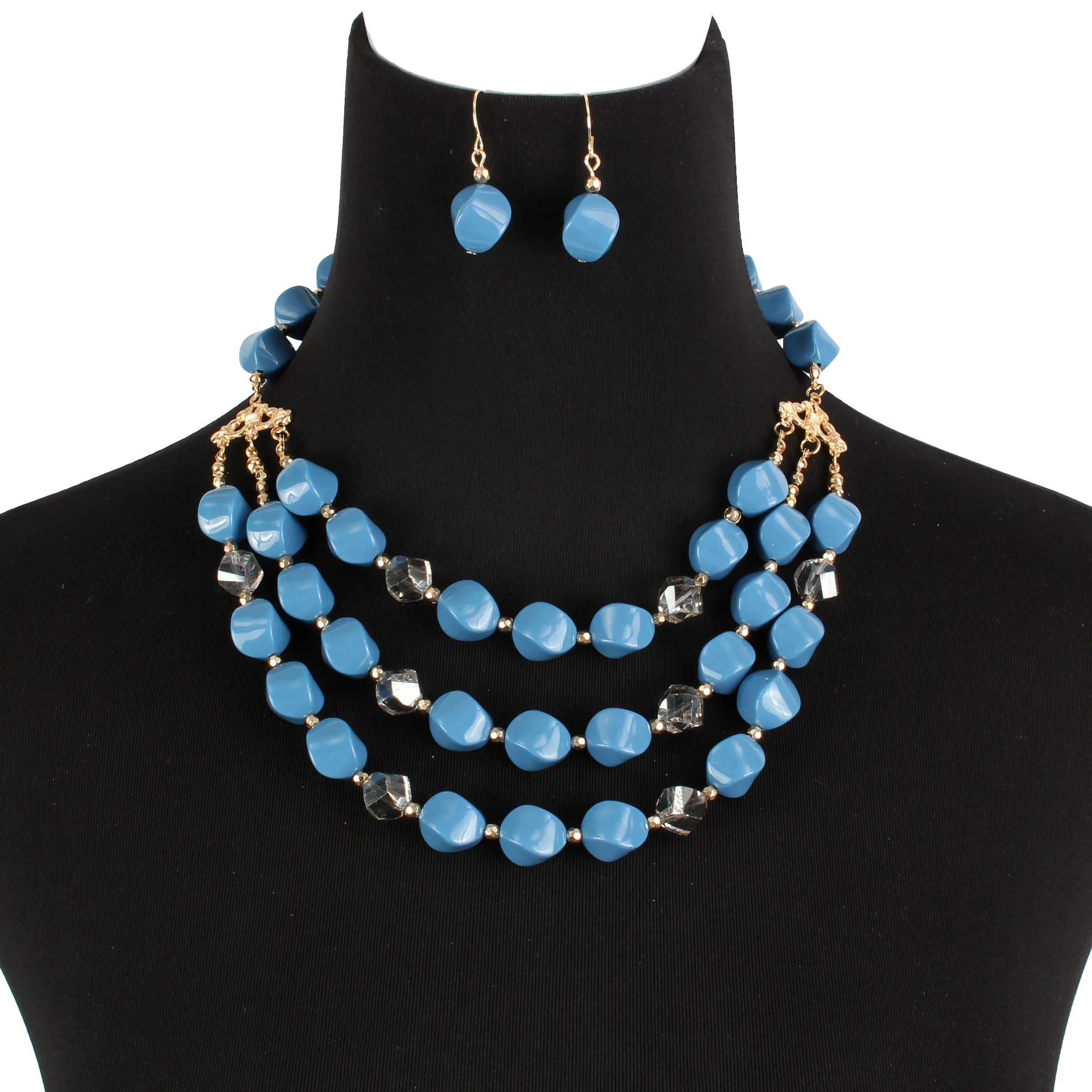 New trendy multi-layer fashion bead necklace and earrings for woman costume equisite elaorated jewelry set accessories
New trendy multi-layer fashion bead necklace and earrings for woman costume equisite elaorated jewelry set accessories