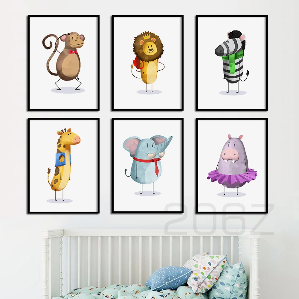 Lion Monkey Elephant Zebra Hippo Nursery Wall Art Canvas Painting Nordic Posters And Prints Wall Pictures Baby Kids Room Decor
Lion Monkey Elephant Zebra Hippo Nursery Wall Art Canvas Painting Nordic Posters And Prints Wall Pictures Baby Kids Room Decor