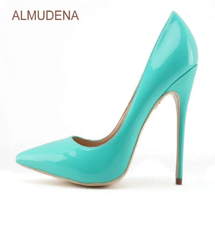 ALMUDENA Women Popular Luxury Turquoise Color Patent Leather Pumps Stiletto Heels Pointed Toe Shallow Cut Banquet Shoes US10
ALMUDENA Women Popular Luxury Turquoise Color Patent Leather Pumps Stiletto Heels Pointed Toe Shallow Cut Banquet Shoes US10
