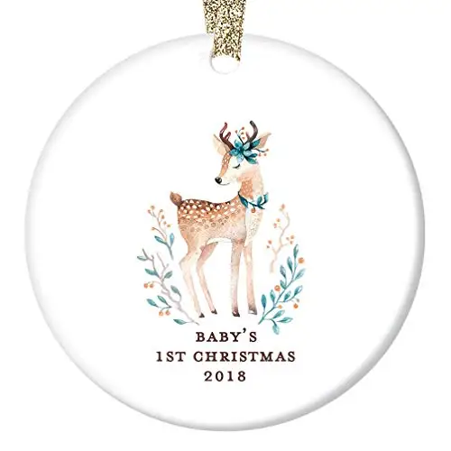 Baby Girl's First Christmas Ornament 2018,Baby Deer Ornaments,Baby Shower Gifts Newborn Present for New Parents Ceramic Keepsake
Baby Girl's First Christmas Ornament 2018,Baby Deer Ornaments,Baby Shower Gifts Newborn Present for New Parents Ceramic Keepsake
