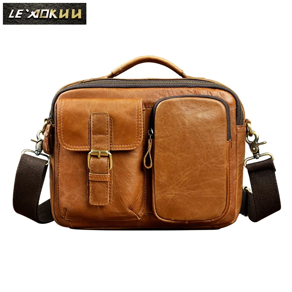 Quality Original Leather Male One Shoulder messenger bag cowhide fashion Cross-body Bag 8" Pad Tote Mochila Satchel bag 036l
Quality Original Leather Male One Shoulder messenger bag cowhide fashion Cross-body Bag 8" Pad Tote Mochila Satchel bag 036l