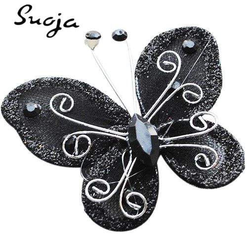 suoja 10pcs black Organza Wire Rhinestone Butterfly Glitter Wire Butterflies For Craft Party Wedding Decorations
suoja 10pcs black Organza Wire Rhinestone Butterfly Glitter Wire Butterflies For Craft Party Wedding Decorations