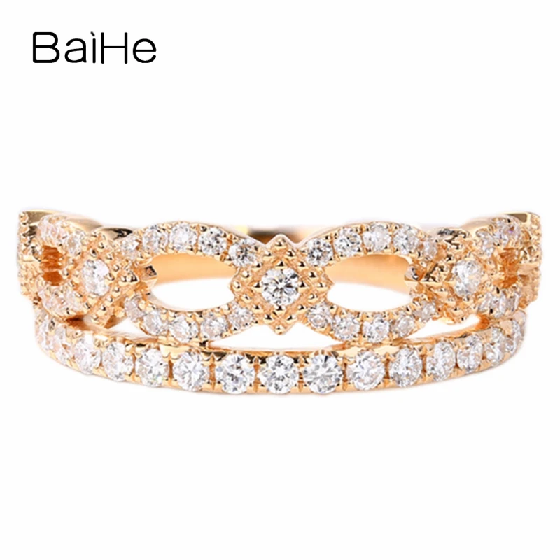 BAIHE Solid 14K Rose Gold 0.58ct H/SI Round Natural Diamonds Engagement Wedding Band Gift Fine Jewelry Beautiful diamond Ring
BAIHE Solid 14K Rose Gold 0.58ct H/SI Round Natural Diamonds Engagement Wedding Band Gift Fine Jewelry Beautiful diamond Ring