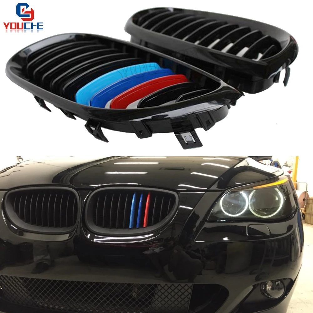 E60 1-slat Gloss M передний бампер Гриль передняя решетка радиатора для BMW 5 серии E61 2004-2009