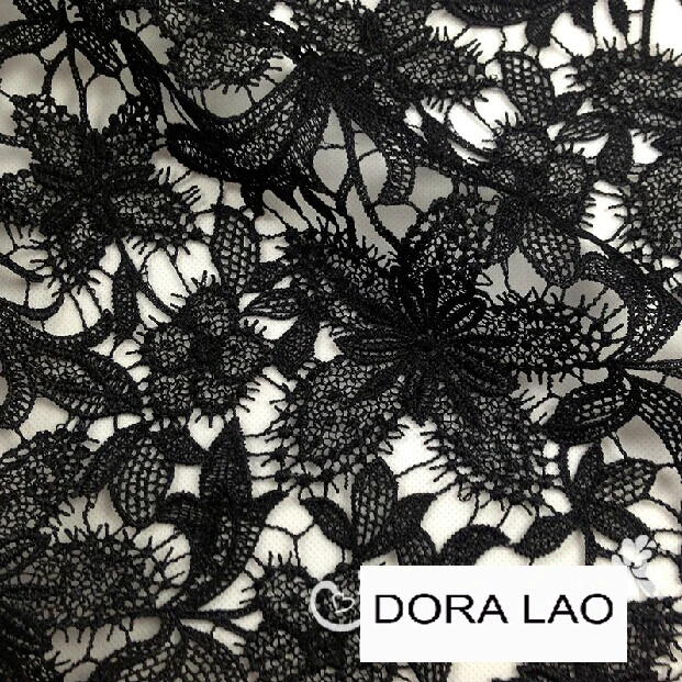 120cm wide black flower embroidered lace fabric for dress diy patchwork material 455
120cm wide black flower embroidered lace fabric for dress diy patchwork material 455