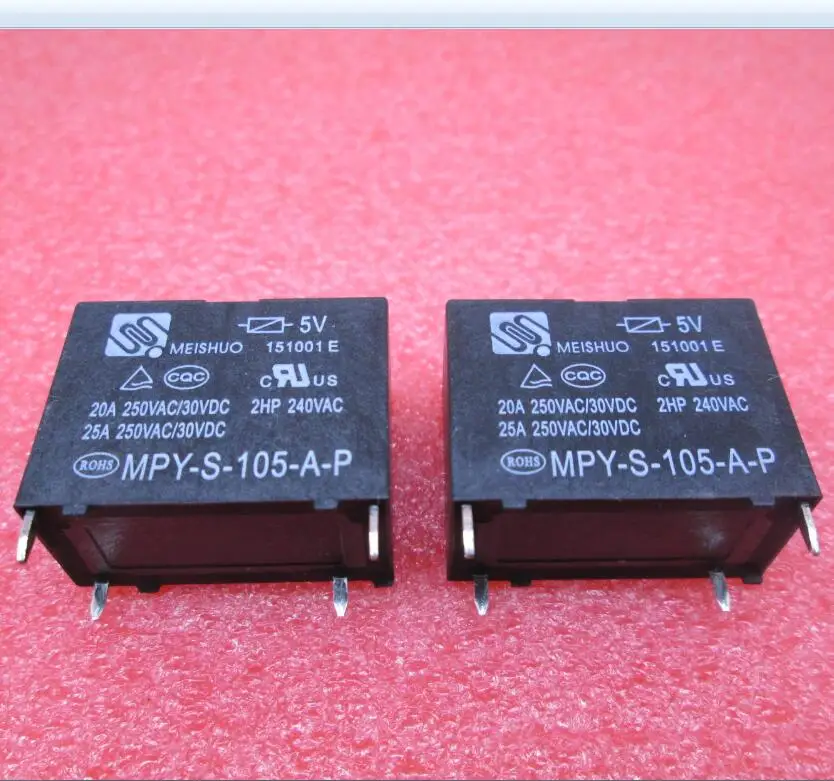 NEW relay MPY-S-105-A-P 5V MPY-S-105-A-P-5V MPYS105AP 5V 5VDC DC5V 25A 250VAC 4PIN 10pcs/lot
NEW relay MPY-S-105-A-P 5V MPY-S-105-A-P-5V MPYS105AP 5V 5VDC DC5V 25A 250VAC 4PIN 10pcs/lot