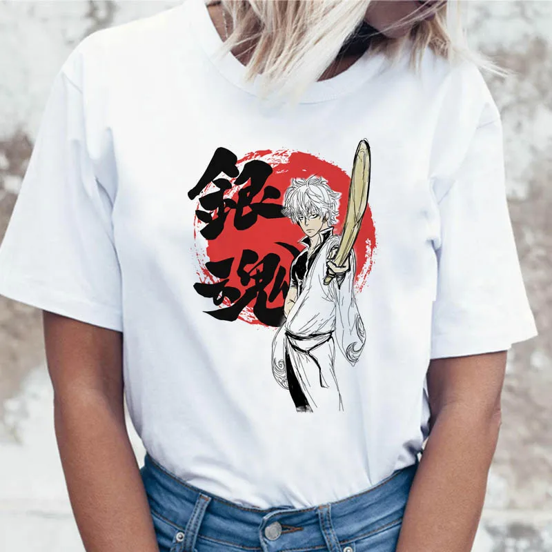Gintama Samurai gintoki Футболка harajuku Женская футболка для ulzzang одежда футболки забавный