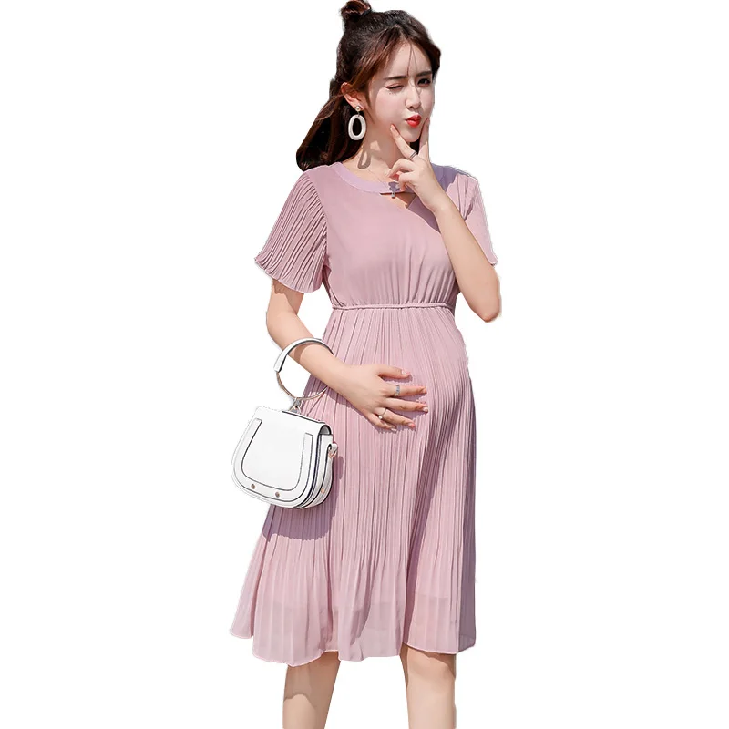 New Fashion Maternity Clothes Summer Chiffon Pregnancy Dress Casual Pregnant Dress V-Neck Plus Size Dresses Pleated Skirt
New Fashion Maternity Clothes Summer Chiffon Pregnancy Dress Casual Pregnant Dress V-Neck Plus Size Dresses Pleated Skirt