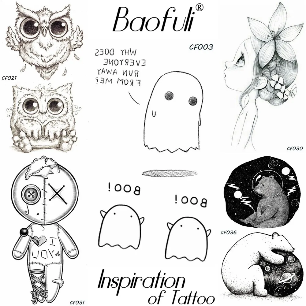 BAOFULI Boys Girls Birthday Gift Cute Ghost Tattoo Black Waterproof Temporary Transferable Tattoo DIY Arms Legs Tatoos Stickers
BAOFULI Boys Girls Birthday Gift Cute Ghost Tattoo Black Waterproof Temporary Transferable Tattoo DIY Arms Legs Tatoos Stickers