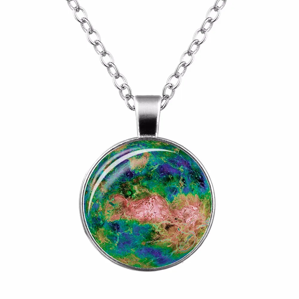 Glow in the Dark Pendant Necklace Glass Luminous Star Series Moon Planet Snap Button |