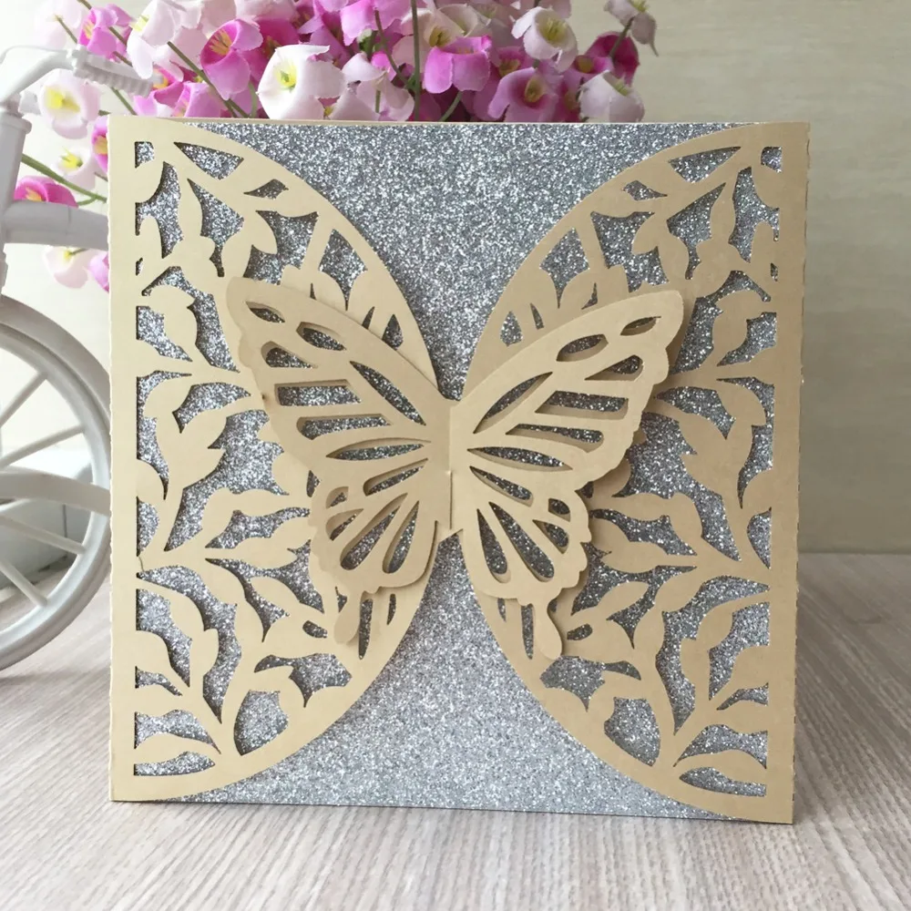 30pcs / lot Hollow Butterfly Pattern Laser Cut Gorgeous Wedding Invitations Thanks Gift And Blessing Cards Engagement Invitation
30pcs / lot Hollow Butterfly Pattern Laser Cut Gorgeous Wedding Invitations Thanks Gift And Blessing Cards Engagement Invitation