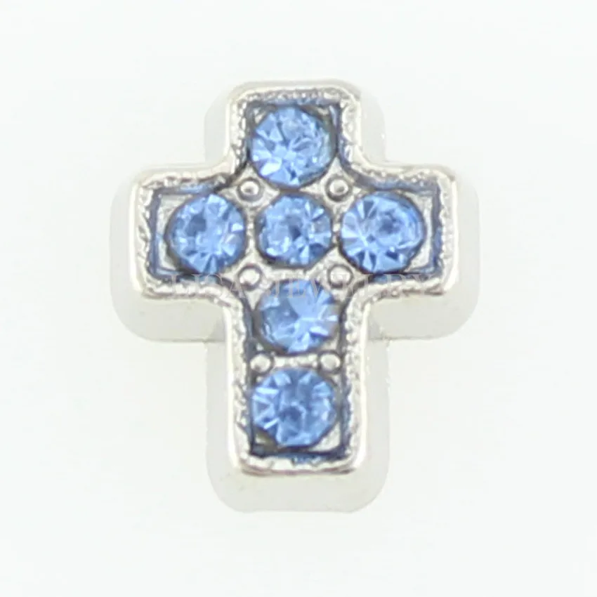 Стержень вдохновения Синий Кристалл Крест Плавающие Подвески для стеклянной