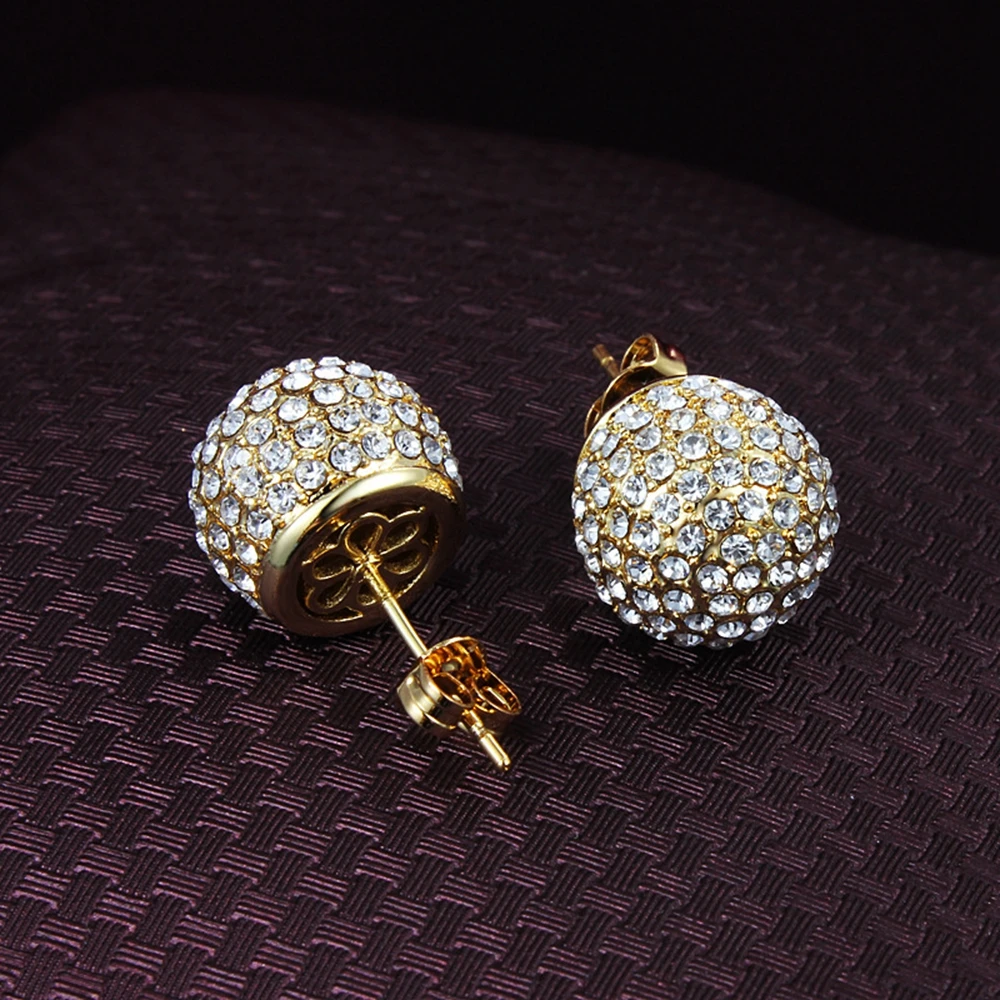 Ball Shaped Tiny Zircon paved Stud Earrings Yellow Gold Filled Fashion Womens Earrings Luxury Gift
Ball Shaped Tiny Zircon paved Stud Earrings Yellow Gold Filled Fashion Womens Earrings Luxury Gift