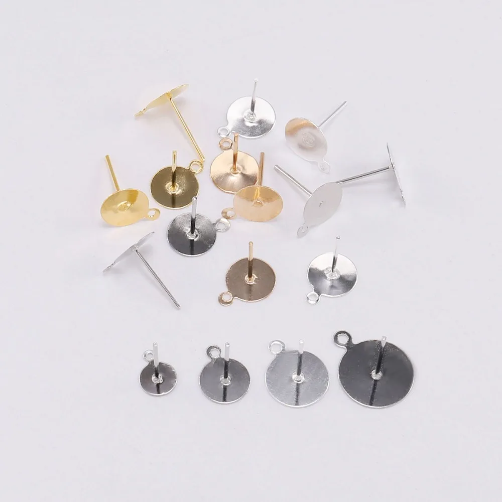 200pcs/lot Round Base Ear Post 6-12mm Blank Base Tray Flat Stud Fit Cabochon Cameo Settings For DIY Jewelry Findings Supplies
200pcs/lot Round Base Ear Post 6-12mm Blank Base Tray Flat Stud Fit Cabochon Cameo Settings For DIY Jewelry Findings Supplies