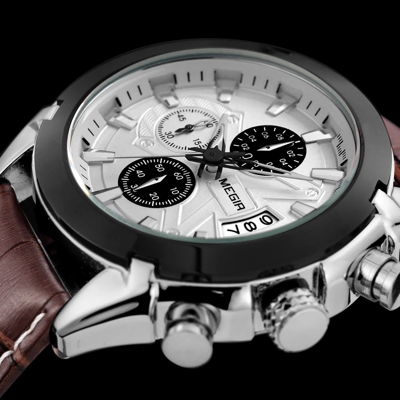 2019 Fashion Top MEGIR Chronograph Casual Watch Men Luxury Brand Quartz Military Sport Watch Genuine Leather Men's Wristwatches
2019 Fashion Top MEGIR Chronograph Casual Watch Men Luxury Brand Quartz Military Sport Watch Genuine Leather Men's Wristwatches