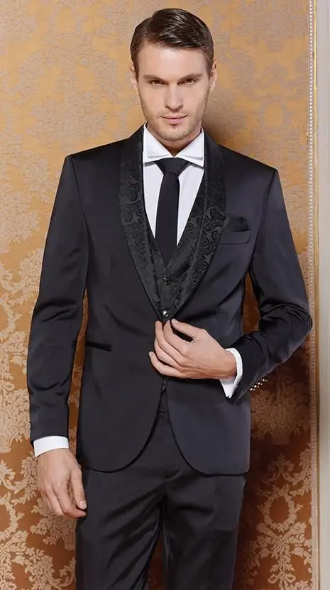 2017 Latest Coat Pant Designs Black Pattern Wedding Suits for Men Slim Fit 3 Piece Groom Tuxedo Style Suits Custom Blazer Terno
2017 Latest Coat Pant Designs Black Pattern Wedding Suits for Men Slim Fit 3 Piece Groom Tuxedo Style Suits Custom Blazer Terno