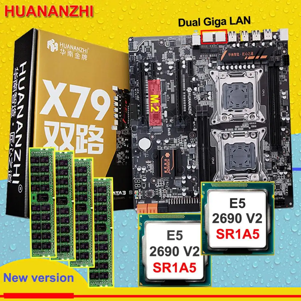 HUANANZHI Dual X79 M.2 Slot Motherboard with CPU Intel Xeon E5 2690V2 3.0GHz RAM 64G(4*16G) All Tested Buy Computer on Sale
HUANANZHI Dual X79 M.2 Slot Motherboard with CPU Intel Xeon E5 2690V2 3.0GHz RAM 64G(4*16G) All Tested Buy Computer on Sale