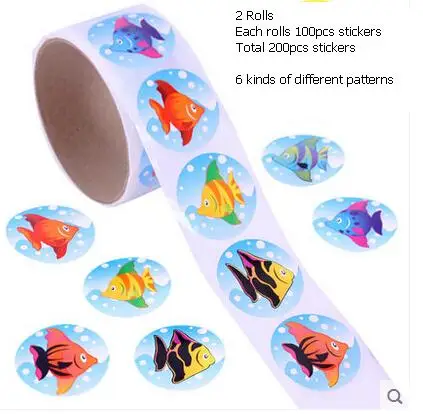 200pcs/2 roll kawaii sticker scrapbook lovely cartoon underwater tropical fish stickers for kids toy Children autocollant enfant
200pcs/2 roll kawaii sticker scrapbook lovely cartoon underwater tropical fish stickers for kids toy Children autocollant enfant