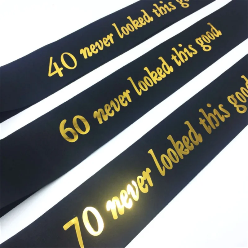 1pc Gold 40/60/70 Happy Birthday Party Decorations Adult Shoulder Straps Etiquette Belt Hen Party Bachelorette Party Decoration
1pc Gold 40/60/70 Happy Birthday Party Decorations Adult Shoulder Straps Etiquette Belt Hen Party Bachelorette Party Decoration