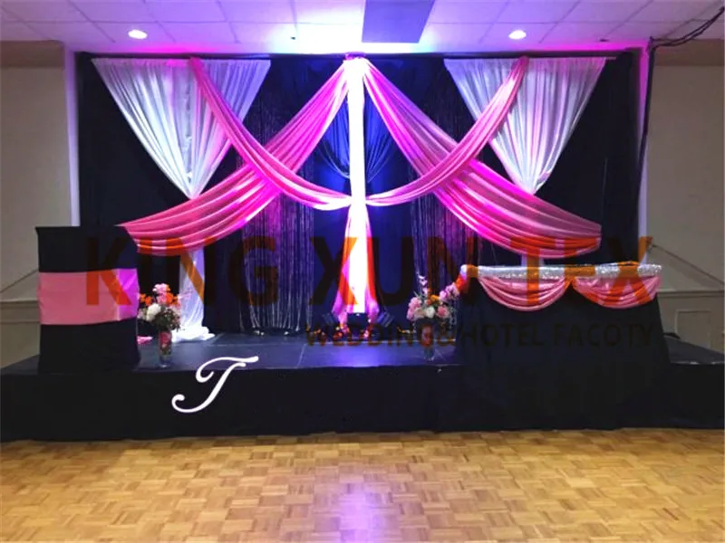 Black Color Back Ice Silk Wedding Backdrop Curtain With White And Pin Swag Drape Valance Party Event Decoration
Black Color Back Ice Silk Wedding Backdrop Curtain With White And Pin Swag Drape Valance Party Event Decoration