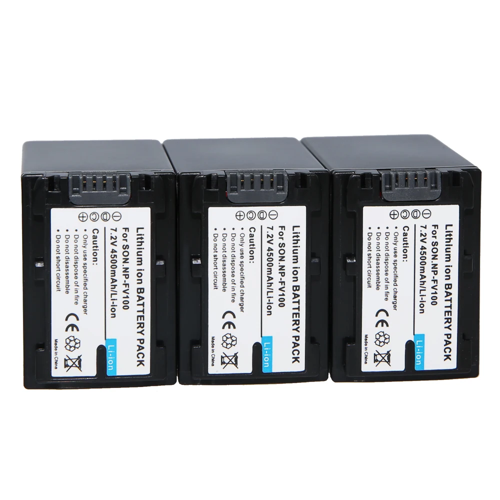 AOPULY 3Pcs NP-FV100 NP FV100 NPFV100 Rechargeable Battery for Sony DCR-SR15 SX15 FDR-AX100 HDR-CX105 HC9 PJ10 TD20V HXR-NX3D1U
AOPULY 3Pcs NP-FV100 NP FV100 NPFV100 Rechargeable Battery for Sony DCR-SR15 SX15 FDR-AX100 HDR-CX105 HC9 PJ10 TD20V HXR-NX3D1U