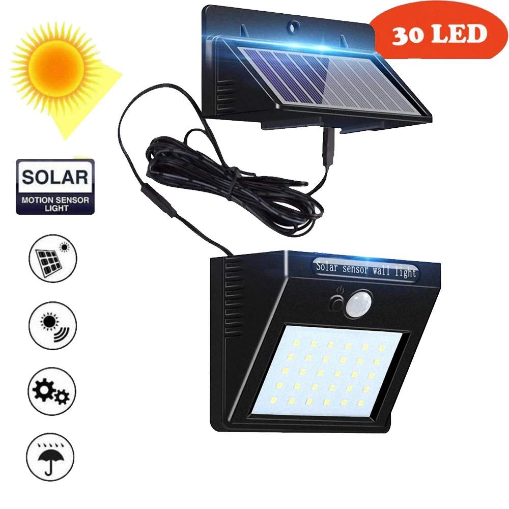 30 leds solar light split mounting pIR motion sensor led indoor outdoor lamp waterproof ip65 for street garden patio home camps | Лампы и
