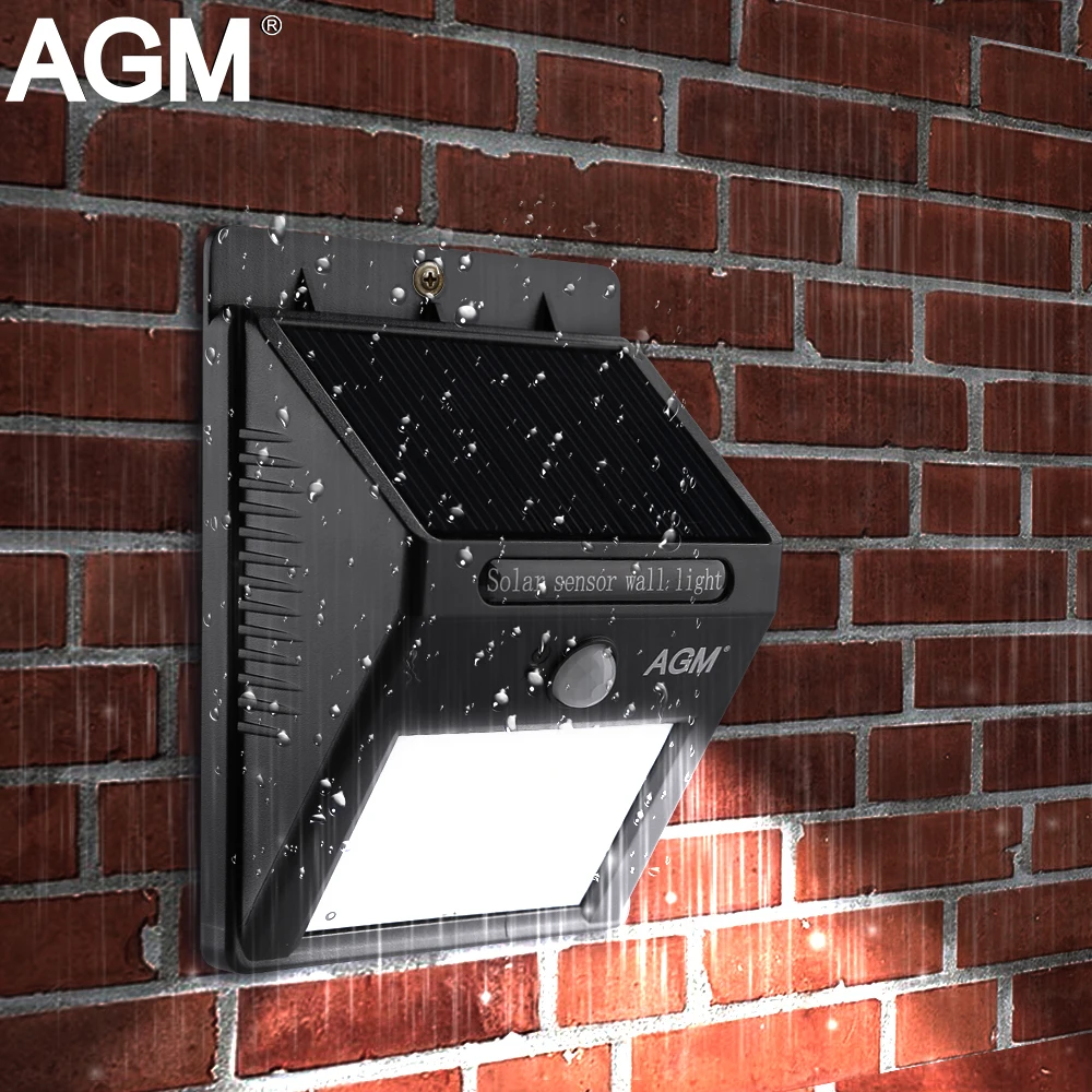 AGM светодиодный светильник на солнечной батарее настенный датчик движения Luminaria