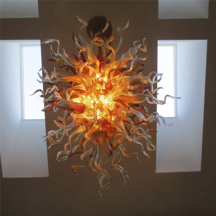 Handicraft Art Glass Chain Crystal Chandelier Golden Color Hanging Lamps LED Light 100% Handmade Blown Glass Chandelier
Handicraft Art Glass Chain Crystal Chandelier Golden Color Hanging Lamps LED Light 100% Handmade Blown Glass Chandelier