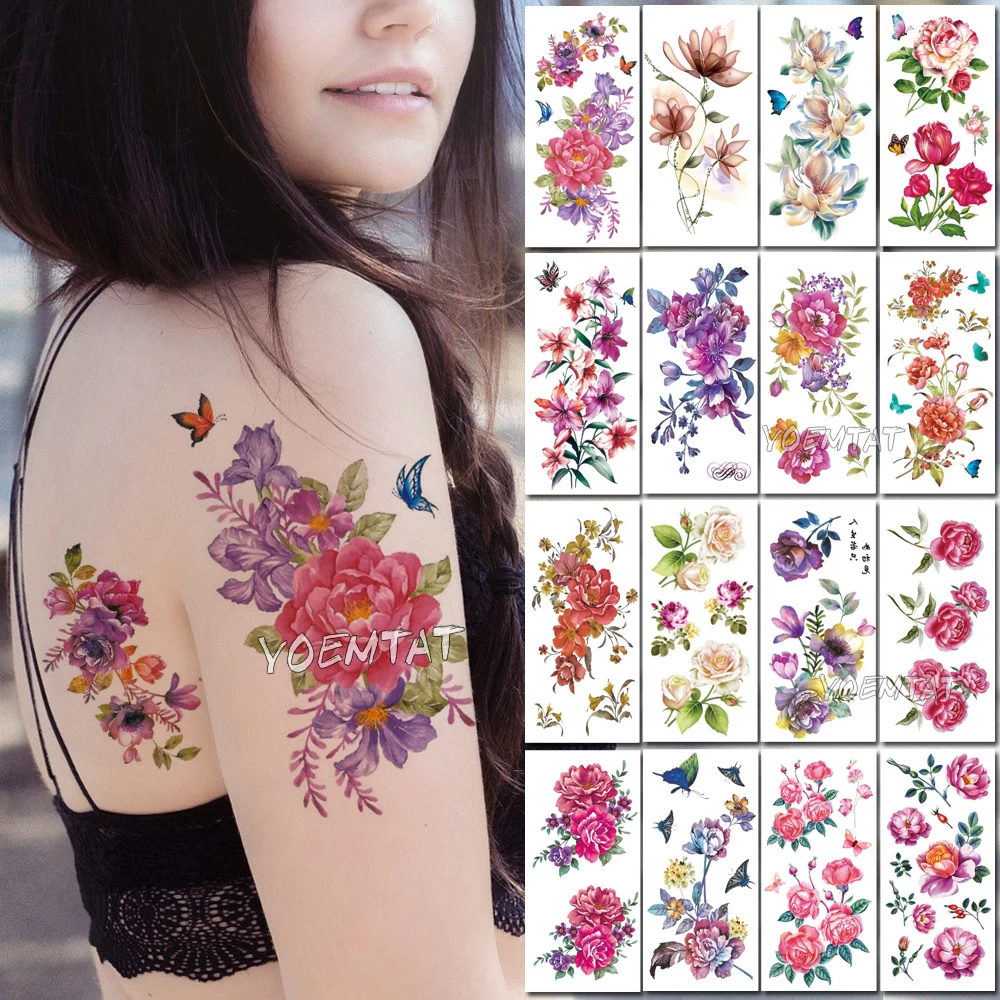 Large Flower Waterproof Fake 3D Rose Temporary Tattoos Dasiy Lily Kids Tattoo Sticker Girls Fake Arm Neck Jewels Tatoo Body Arm
Large Flower Waterproof Fake 3D Rose Temporary Tattoos Dasiy Lily Kids Tattoo Sticker Girls Fake Arm Neck Jewels Tatoo Body Arm