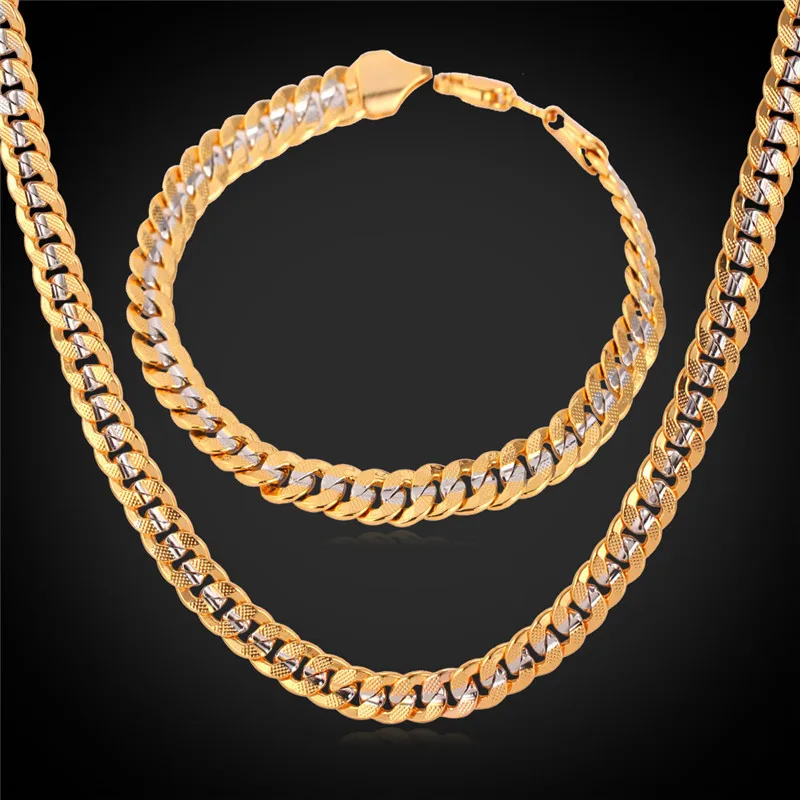 Kpop Jewelry Sets Two Tone Jewelry Choker Necklace Bracelet For Men/Women Wholesale Jewelry Gold Color Necklace Set PE077
Kpop Jewelry Sets Two Tone Jewelry Choker Necklace Bracelet For Men/Women Wholesale Jewelry Gold Color Necklace Set PE077
