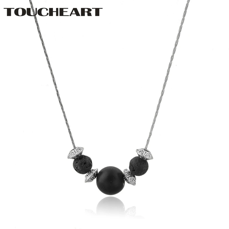 TOUCHEART Black Chain Ball Lava Necklace Silver Lava Stone Necklace&Pendants For Women Statement Handmade Necklaces SNE190015
TOUCHEART Black Chain Ball Lava Necklace Silver Lava Stone Necklace&Pendants For Women Statement Handmade Necklaces SNE190015