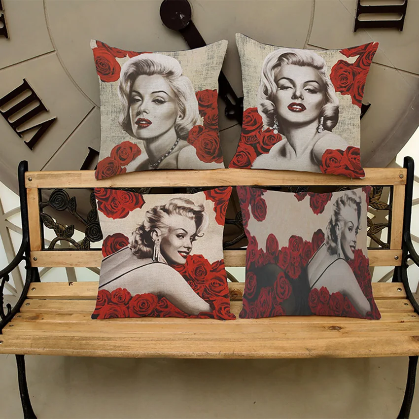 Red Rose Marilyn Monroe Print Cotton Linen Throw Pillows Home Decoration Art Vintage Retro American Sofa Cushions Car Pillows
Red Rose Marilyn Monroe Print Cotton Linen Throw Pillows Home Decoration Art Vintage Retro American Sofa Cushions Car Pillows