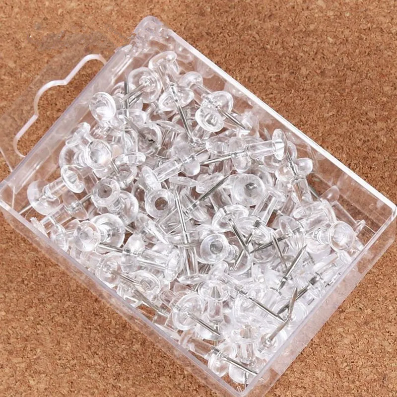 Coloffice 1 коробка (около 80 шт.) прозрачный DIY thumb tack офисные Шпильки студент