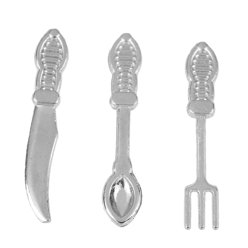 4PCS/Set Knife Spoon Fork and Dish Flatware Dollhouse Kitchen Accessories 1:12 Miniature Vintage Silverware Set
4PCS/Set Knife Spoon Fork and Dish Flatware Dollhouse Kitchen Accessories 1:12 Miniature Vintage Silverware Set