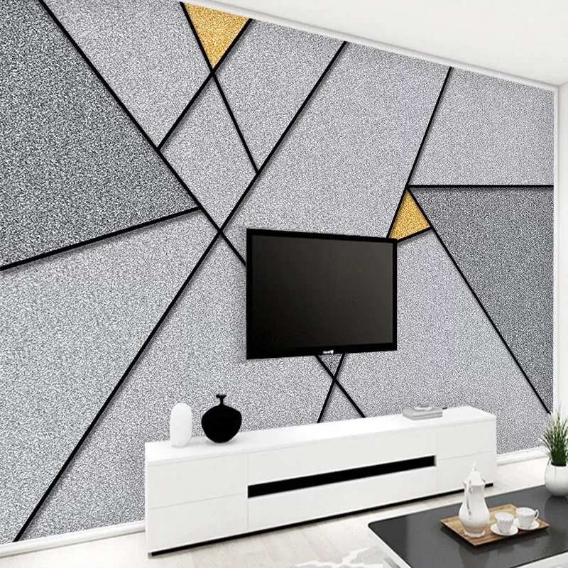 

3D Wallpaper Modern Simple Geometric Line Abstract Personality Art Photo Wall Murals Living Room TV Easy Operate 3D Wall Sticker