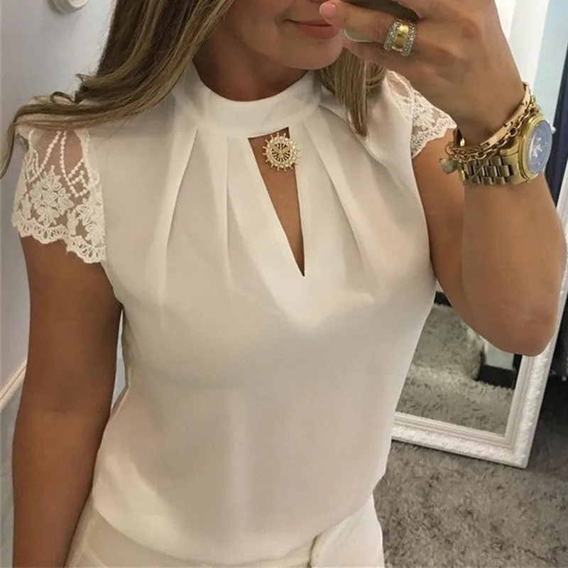 Women Sexy Blouses Summer Casual Hollow Chiffon Short Sleeve Splice Lace Tops Blouse Shirts Blusas Mujer De Moda Women Blouses
Women Sexy Blouses Summer Casual Hollow Chiffon Short Sleeve Splice Lace Tops Blouse Shirts Blusas Mujer De Moda Women Blouses