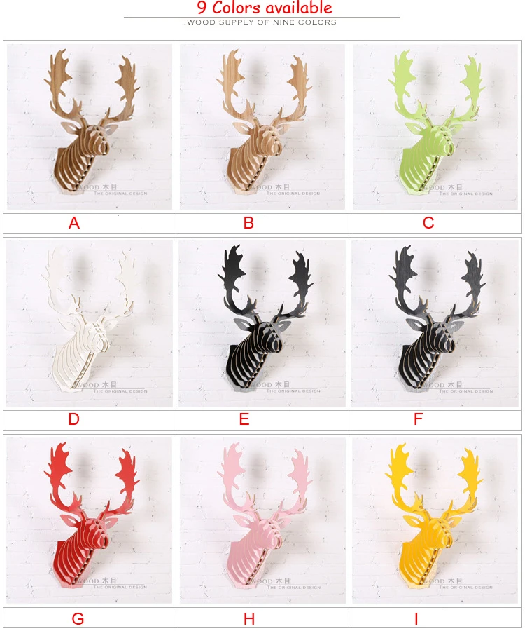 1 set IWood Wood Animals Head Creative Deer Head Wall Hanging For Art Home Office or Store Wall Decoration IW-WD019
1 set IWood Wood Animals Head Creative Deer Head Wall Hanging For Art Home Office or Store Wall Decoration IW-WD019