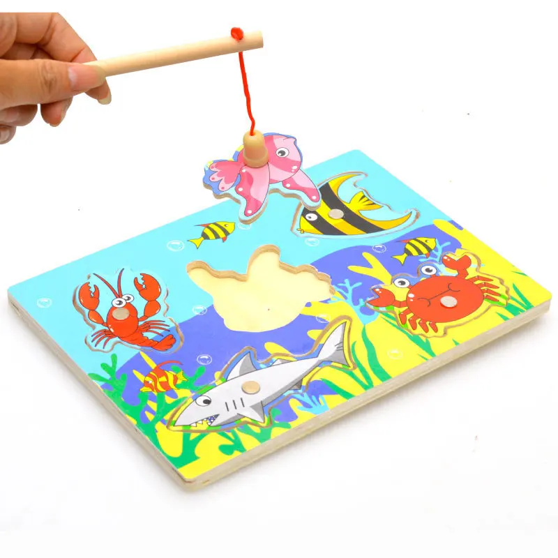Children Fishing Game & Wooden Ocean Jigsaw Puzzle Board Magnetic Rod Toy Outdoor Fun Toy Gift for Kid
Children Fishing Game & Wooden Ocean Jigsaw Puzzle Board Magnetic Rod Toy Outdoor Fun Toy Gift for Kid