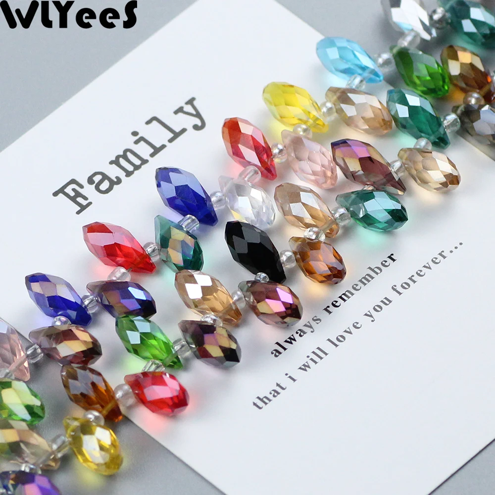 WLYeeS Pendant Austrian crystal beads 6mm 50pcs Water droplets shape Briolette Spacer Loose bead for Jewelry Necklace Making DIY
WLYeeS Pendant Austrian crystal beads 6mm 50pcs Water droplets shape Briolette Spacer Loose bead for Jewelry Necklace Making DIY