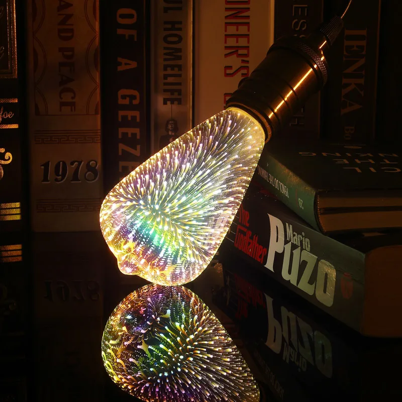 Kayueli Led Light Bulb Creative 3D Fireworks Holiday Lights Novelty Christmas Lamp Party Festive | Лампы и освещение