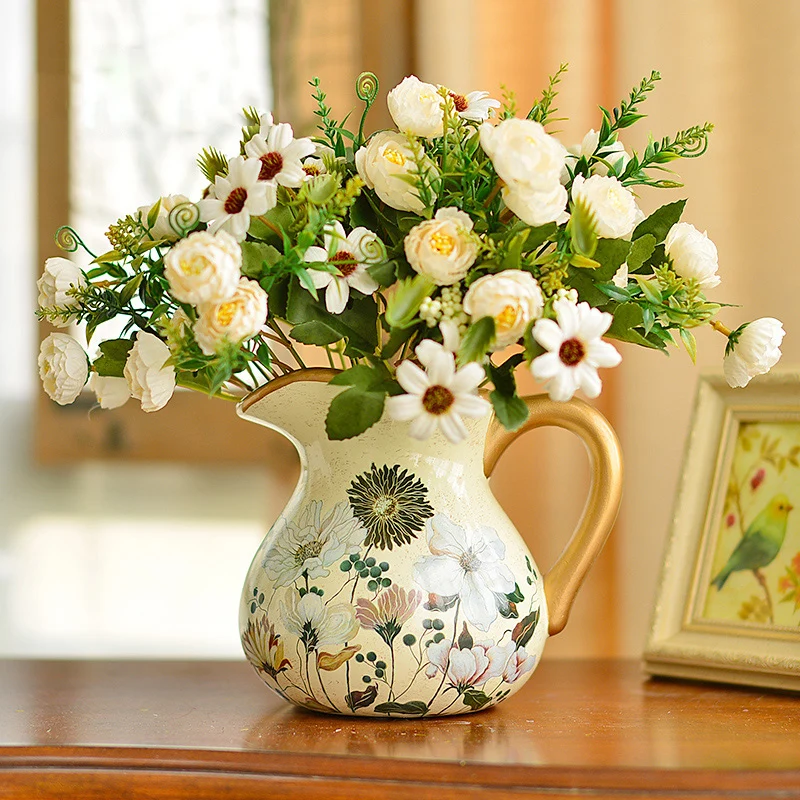 Painted Ceramic Vase Decoration Living Room Flower Arrangement Dining Table Ornament Retro Dried Flowers For Home Decoration
Painted Ceramic Vase Decoration Living Room Flower Arrangement Dining Table Ornament Retro Dried Flowers For Home Decoration
