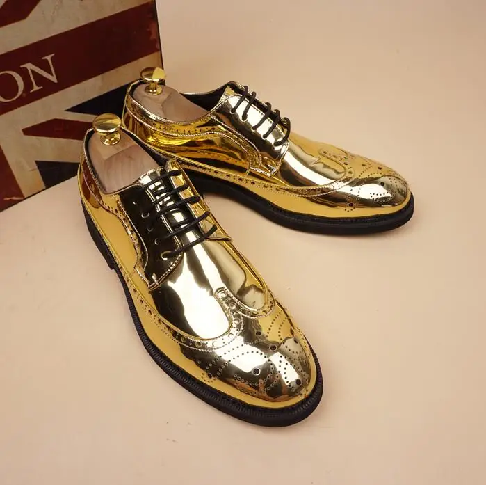 Lace-Up Pointed Toes Men's Dress Shoes Carved Gold Height Increasing Shoes New Imitate Genuine Leather Men Oxford Shoes Fashion
Lace-Up Pointed Toes Men's Dress Shoes Carved Gold Height Increasing Shoes New Imitate Genuine Leather Men Oxford Shoes Fashion