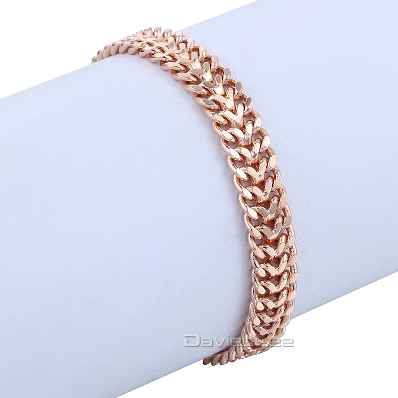 Davieslee Mens Womens Bracelet Chain Helix Bismark Link 585 Rose Gold Color Bracelet for Women 7mm 18cm 20cm 22cm 25cm LGB283
Davieslee Mens Womens Bracelet Chain Helix Bismark Link 585 Rose Gold Color Bracelet for Women 7mm 18cm 20cm 22cm 25cm LGB283